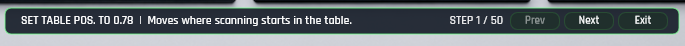 Tutorial mode coach bar instruction